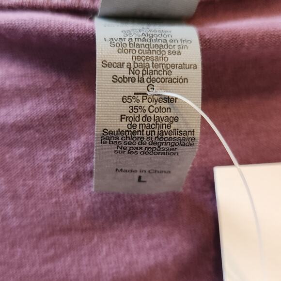 Purple T-Shirt, Size Large - Bra Off, Hair Up, Sweats On - Picture 5 of 6